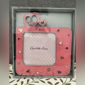 NIB Charlotte Russe pink bling charm heart picture frame